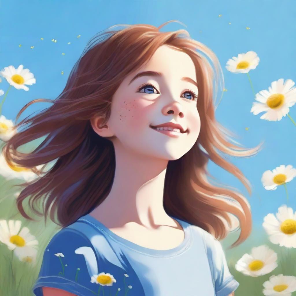 A high-quality digital art image of a young girl