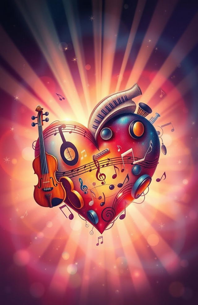 A beautiful and evocative illustration capturing the essence of a musician’s heart