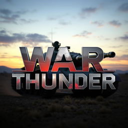 The name 'War Thunder' styled in bold, dynamic lettering, with a T-90M tank prominently featured in the background