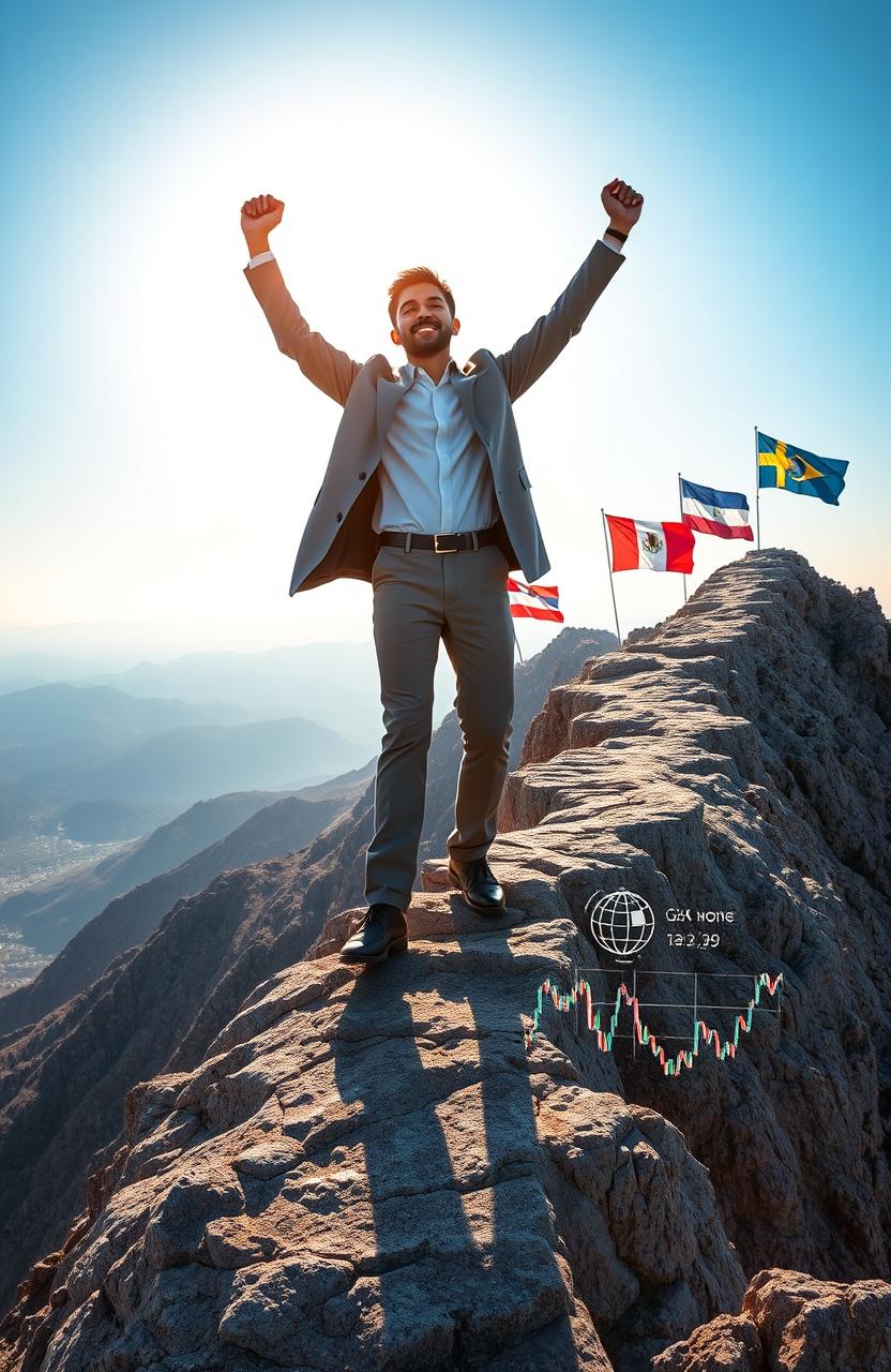 An inspiring and motivational image depicting the journey of M Sobur, a successful global entrepreneur