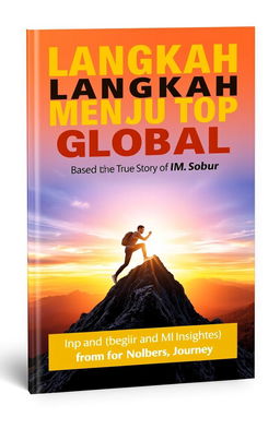 A motivational book cover titled 'Langkah Langkah Menuju Top Global: Based on the True Story of M Sobur'