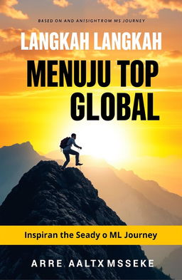 A motivational book cover titled 'Langkah Langkah Menuju Top Global: Based on the True Story of M Sobur'