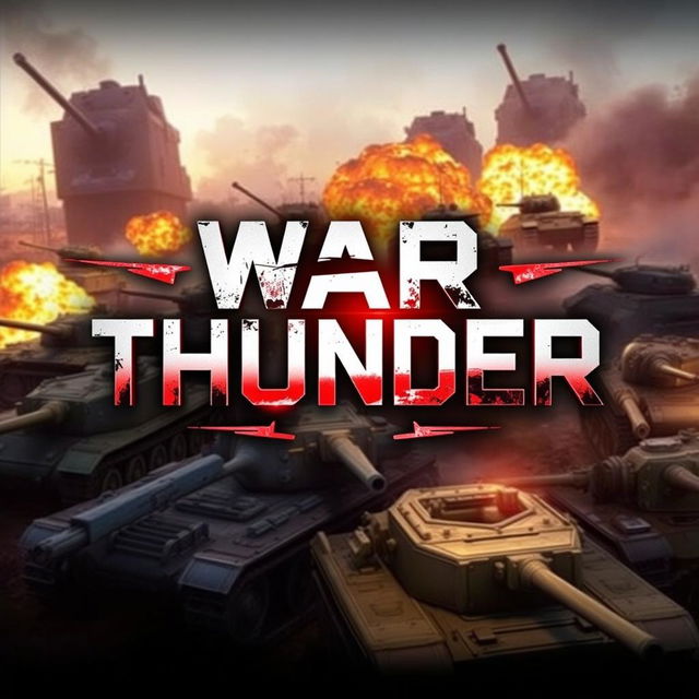 The words 'War Thunder' prominently displayed in bold, dynamic typography, with a powerful, intense design