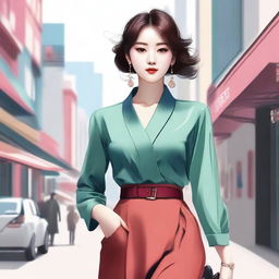 An image of a fashionable Korean girl