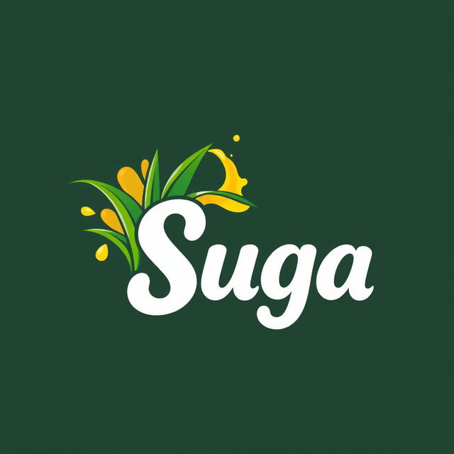 A vibrant and refreshing logo design for 'Suga', a sugarcane juice business