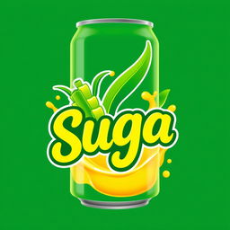 A vibrant and refreshing logo design for 'Suga', a sugarcane juice business