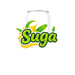 A vibrant and refreshing logo design for 'Suga', a sugarcane juice business