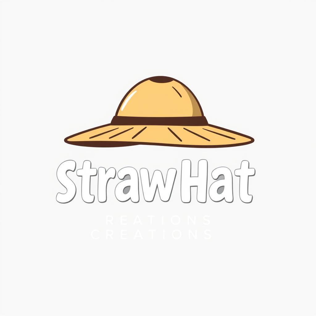 Design a square logo for an Etsy shop called 'StrawHatCreations,' intended for Instagram