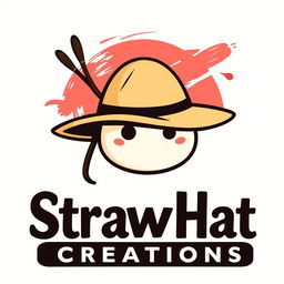 Design a square logo for an Etsy shop called 'StrawHatCreations,' intended for Instagram