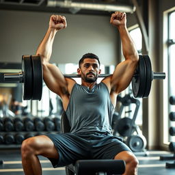A fitness scene featuring a person performing an incline bench press in a gym setting