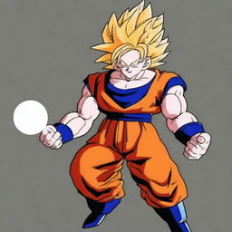 Una carta coleccionable de alta calidad al estilo Dragon Ball Z, mostrando un personaje musculoso en una pose dinámica