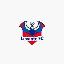 A creative concept design of the Levante FC logo featuring the iconic bat symbol prominently