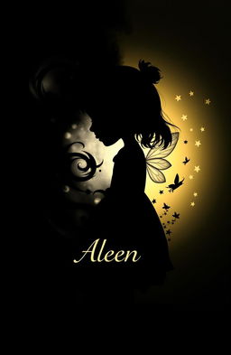 An artistic silhouette of a girl named Aleena, depicted in a split design