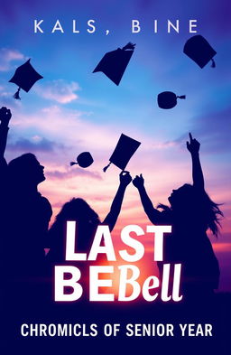 A vibrant and evocative cover for a fictional book titled 'Last Bell: Chronicles of Senior Year'