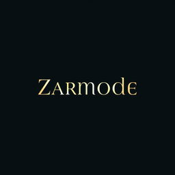 A luxurious and minimal logo design for the jewelry brand 'Zarmode', reflecting elegance and sophistication
