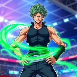 A striking image of Zoro from One Piece, transformed into a character styled like those in Blue Lock