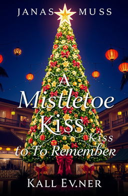 A captivating book cover for a Romance novel titled 'A MISTLETOE KISS TO REMEMBER'