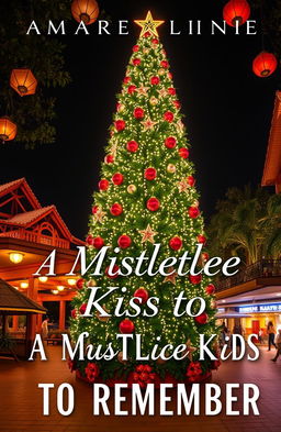 A captivating book cover for a Romance novel titled 'A MISTLETOE KISS TO REMEMBER'