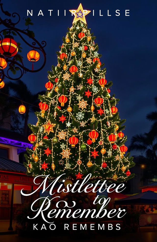 A captivating book cover for a Romance novel titled 'A MISTLETOE KISS TO REMEMBER'