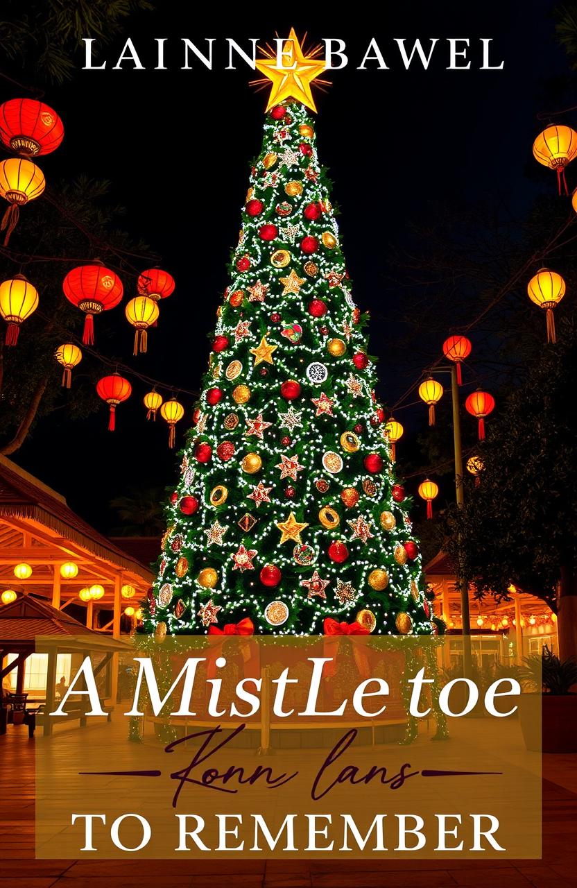 A captivating book cover for a Romance novel titled 'A MISTLETOE KISS TO REMEMBER'