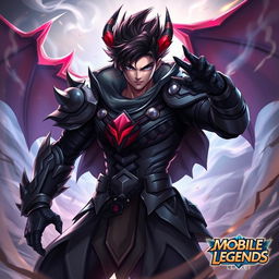 An intense depiction of Zenon from Black Clover, reimagined in the style of Julian from Mobile Legends