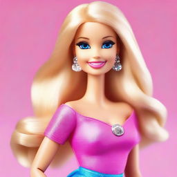 An image of Barbie, depicted in the style of a high-quality digital art