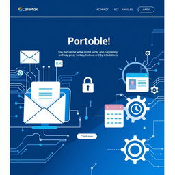 A visually striking front page design for a portfolio showcasing computers, ICT, and AI