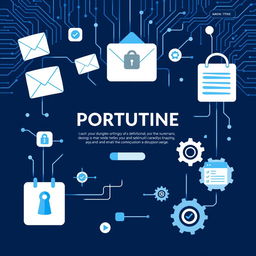 A visually striking front page design for a portfolio showcasing computers, ICT, and AI