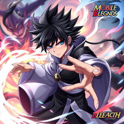 A character resembling Julian from Mobile Legends, styled as if he were in the Bleach anime universe