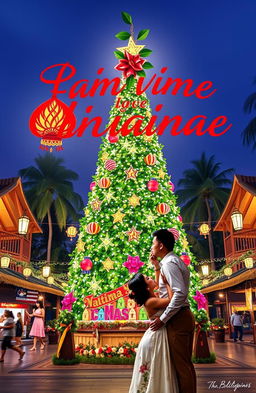 A romantic book cover featuring a couple kissing under the mistletoe