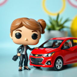 A Funko Pop figure of a 30-year-old woman with distinctive Funko-style features, including large, expressive eyes and a whimsical expression