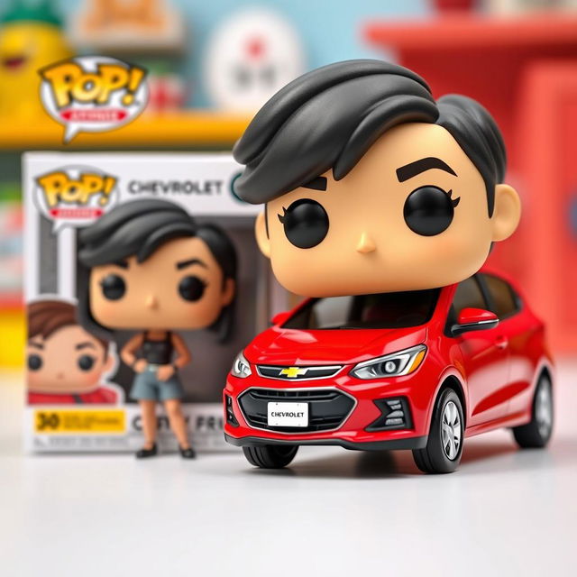 A Funko Pop figure of a 30-year-old woman with distinctive Funko-style features, including large, expressive eyes and a whimsical expression