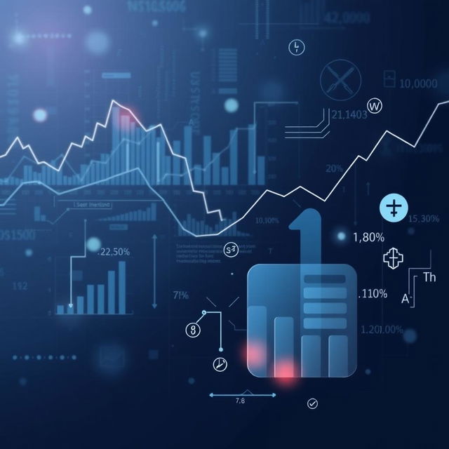 A professional LinkedIn background photo designed for an actuary, featuring a sleek and modern design with elements representing statistics, data analysis, and insurance