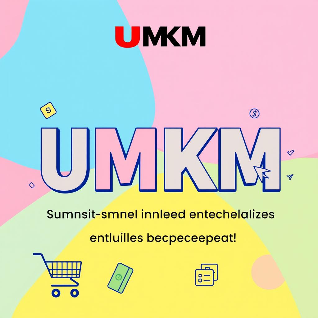 A vibrant and eye-catching Instagram highlight cover featuring the word 'UMKM' in a bold and modern font