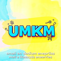 A vibrant and eye-catching Instagram highlight cover featuring the word 'UMKM' in a bold and modern font