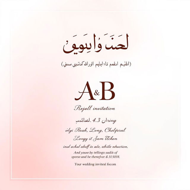 A beautifully designed wedding card featuring elegant typography and a harmonious blend of colors
