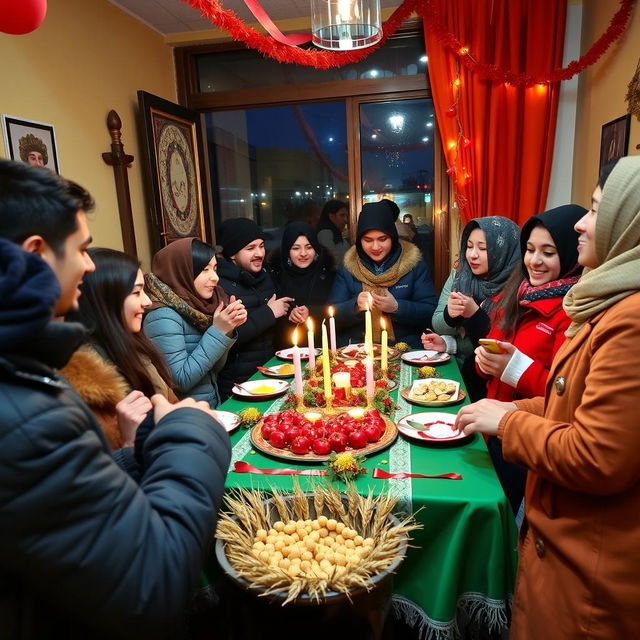 A festive celebration at Kharazmi Technical and Vocational College in Shahreza during Yalda Night