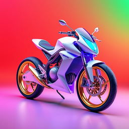 A breathtaking 3D rendering of a futuristic motorcycle featuring a unique design