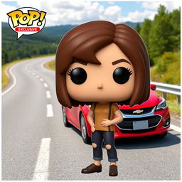 A Funko Pop exclusive figure depicting a 30-year-old woman with a vibrant personality, styled in the classic Funko Pop art style