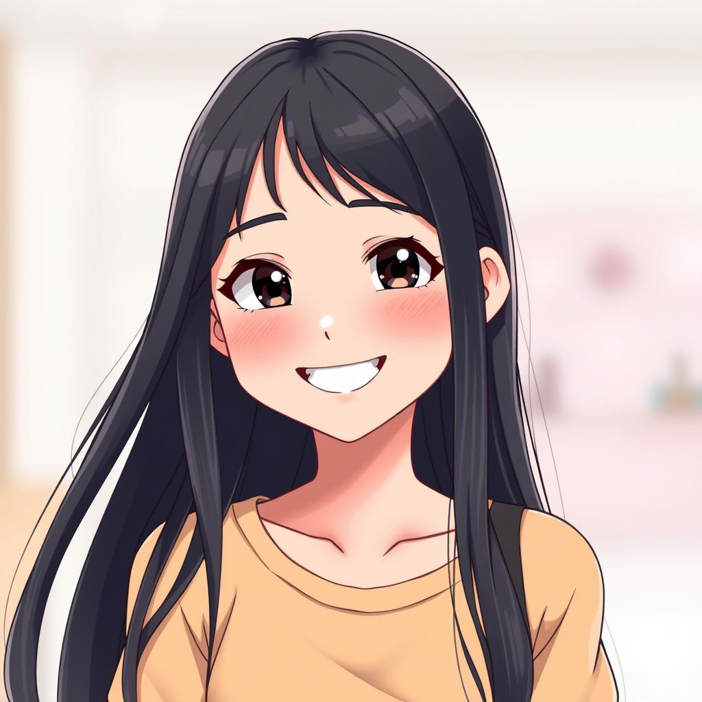 A full-body portrait of a 21-year-old girl in anime style