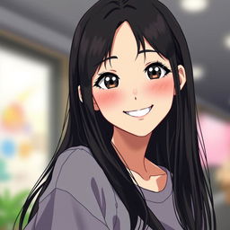 A full-body portrait of a 21-year-old girl in anime style