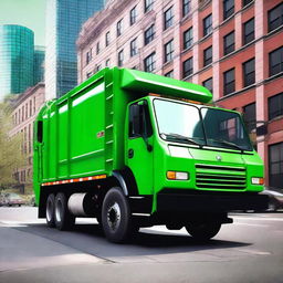 This is a high-quality digital art image of a garbage truck