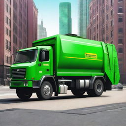 This is a high-quality digital art image of a garbage truck