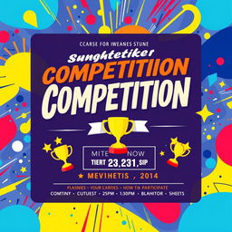 A vibrant and eye-catching poster design for a competition, featuring a colorful and dynamic layout