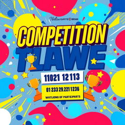 A vibrant and eye-catching poster design for a competition, featuring a colorful and dynamic layout