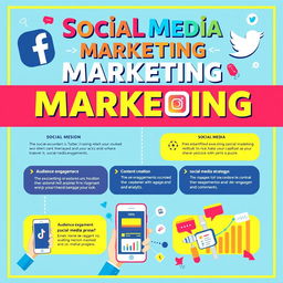 A vibrant poster design focusing on 'Social Media Marketing'