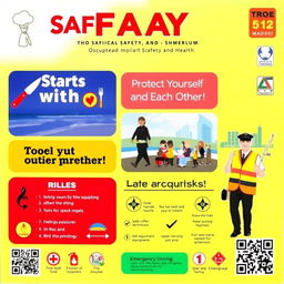 A vibrant and informative poster aimed at raising Occupational Safety and Health awareness in the hospitality and tourism industry