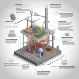 A high-quality digital art diagram representing the setup of an experiment on the speed of sound