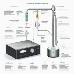 A high-quality digital art diagram representing the setup of an experiment on the speed of sound