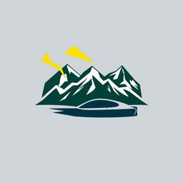 A modern logo design featuring a dynamic lightning bolt integrated with rugged mountains and a sleek car silhouette